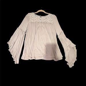 CoTique Boutique- LAPIS: long sleeve bell shirt with detail on front & back